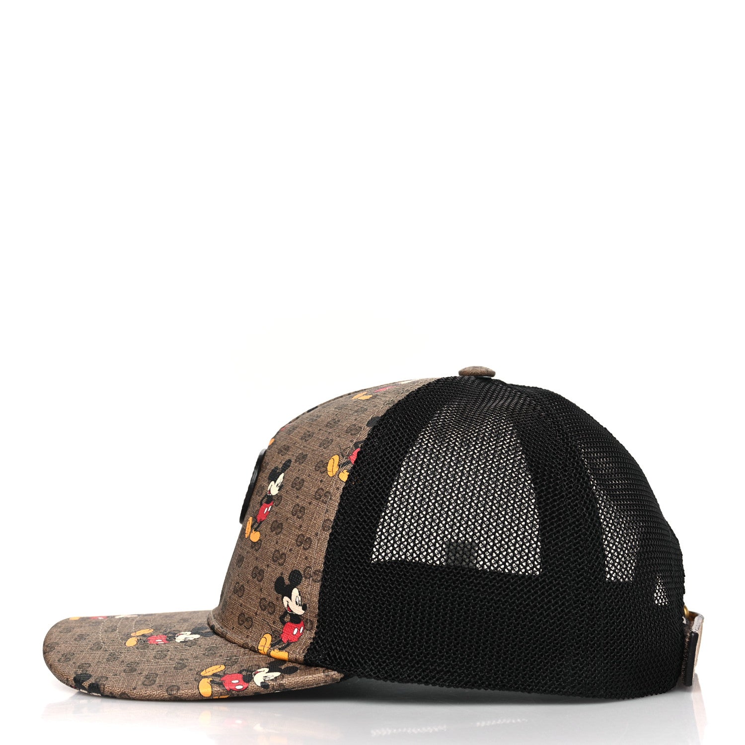Gucci X DISNEY Mini Vintage GG Supreme Monogram Mickey Mouse Baseball Hat M Beige Vintage Sun Oil 3 of 9
