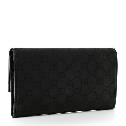 Gucci Monogram Nylon Continental Wallet Black 3 of 7