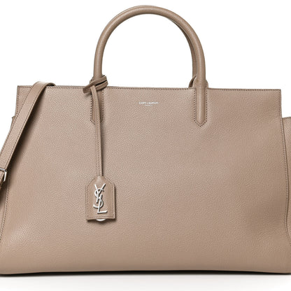 Saint Laurent Calfskin Medium Rive Gauche Cabas Dark Beige 8 of 12