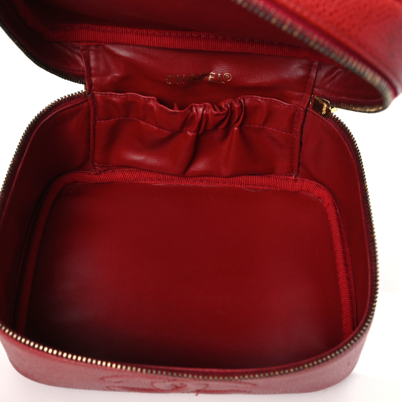 Chanel Caviar Vanity Cosmetic Case Red 5 of 10