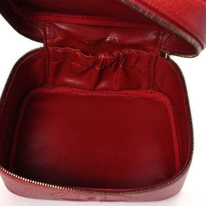 Chanel Caviar Vanity Cosmetic Case Red 5 of 10