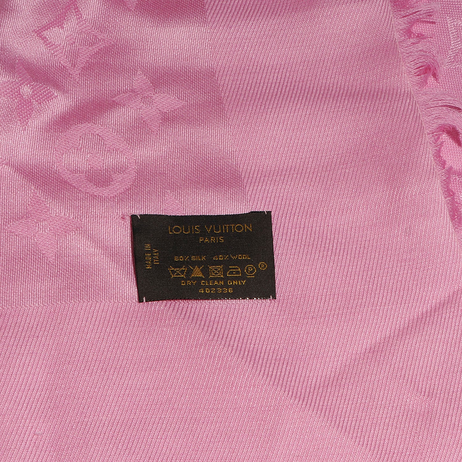 Louis Vuitton Silk Wool Monogram Shawl Pink 5 of 5