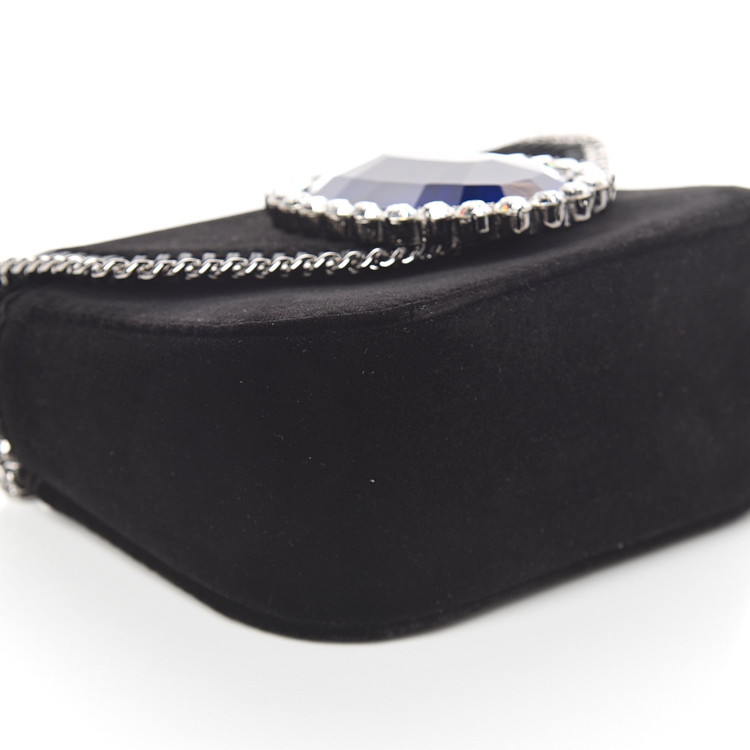 Stella McCartney Velvet Crystal Princess Diana Falabella Box Shoulder Bag Black 7 of 8