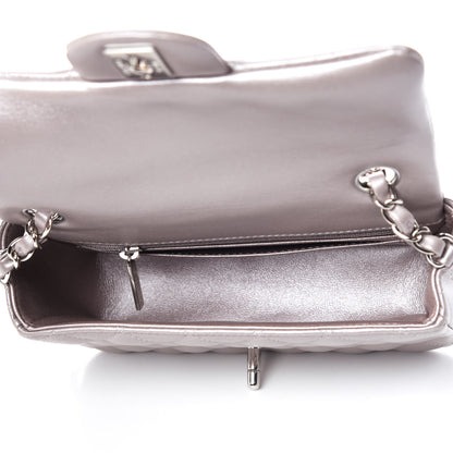 Chanel Metallic Lambskin Quilted Mini Rectangular Flap Light Silver 5 of 10