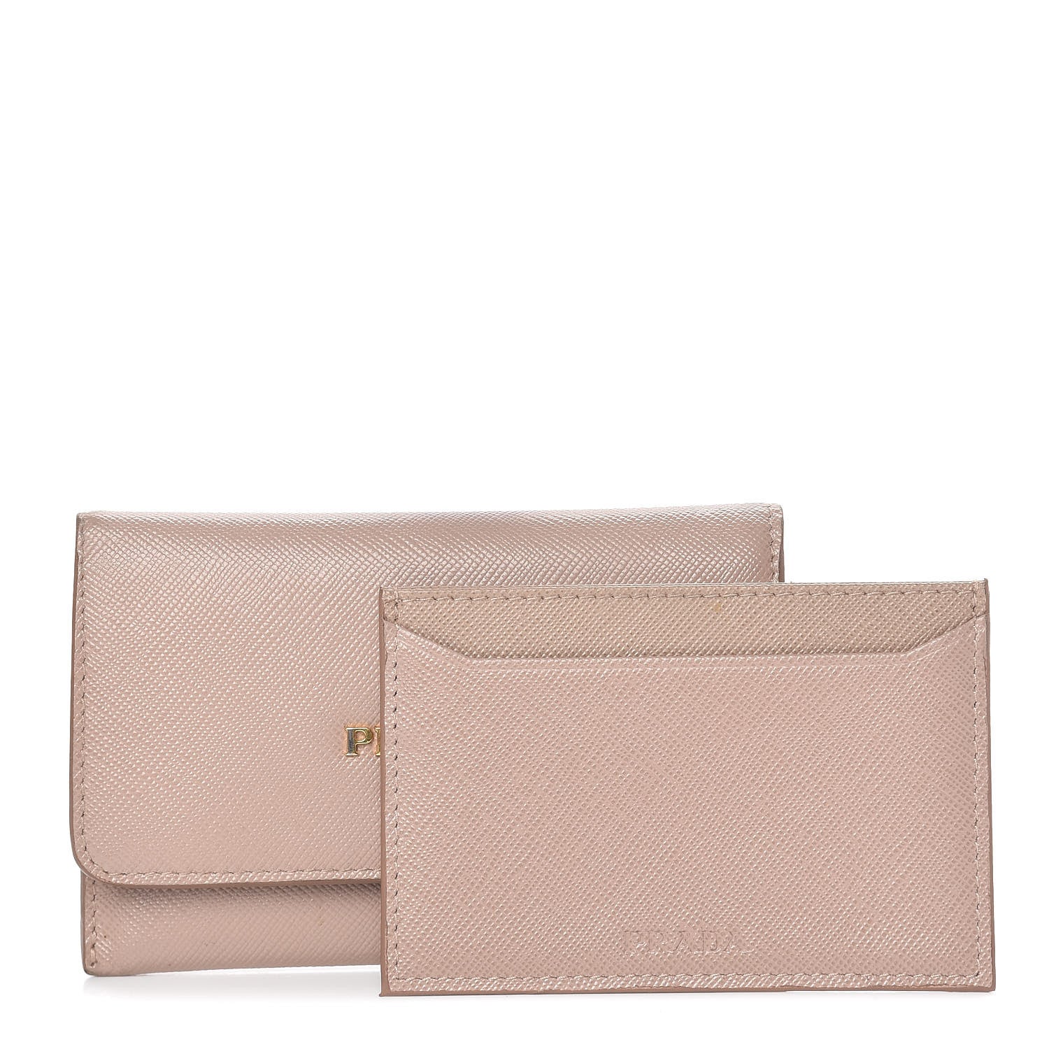 Prada Saffiano Metal Flap Card Holder Cammeo 3 of 14