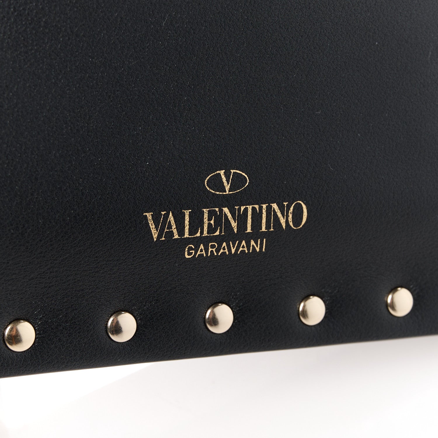 Valentino Garavani Vitello Medium Rockstud Envelope Flat Wristlet Pouch Black 7 of 9