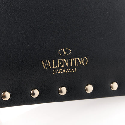 Valentino Garavani Vitello Medium Rockstud Envelope Flat Wristlet Pouch Black 7 of 9