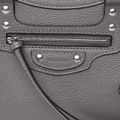 Balenciaga Grained Calfskin Neo Classic Silver Hardware Mini City Dark Grey 8 of 11