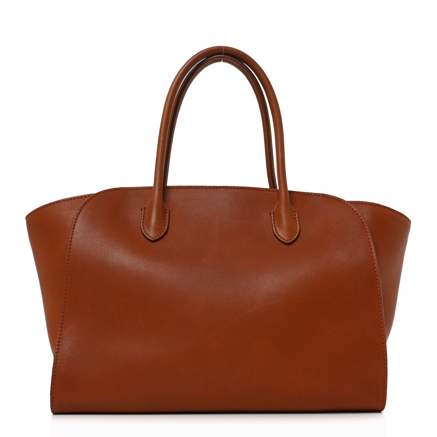 Polished Saddle Calfskin Marlo 12 Tote Bag Acero