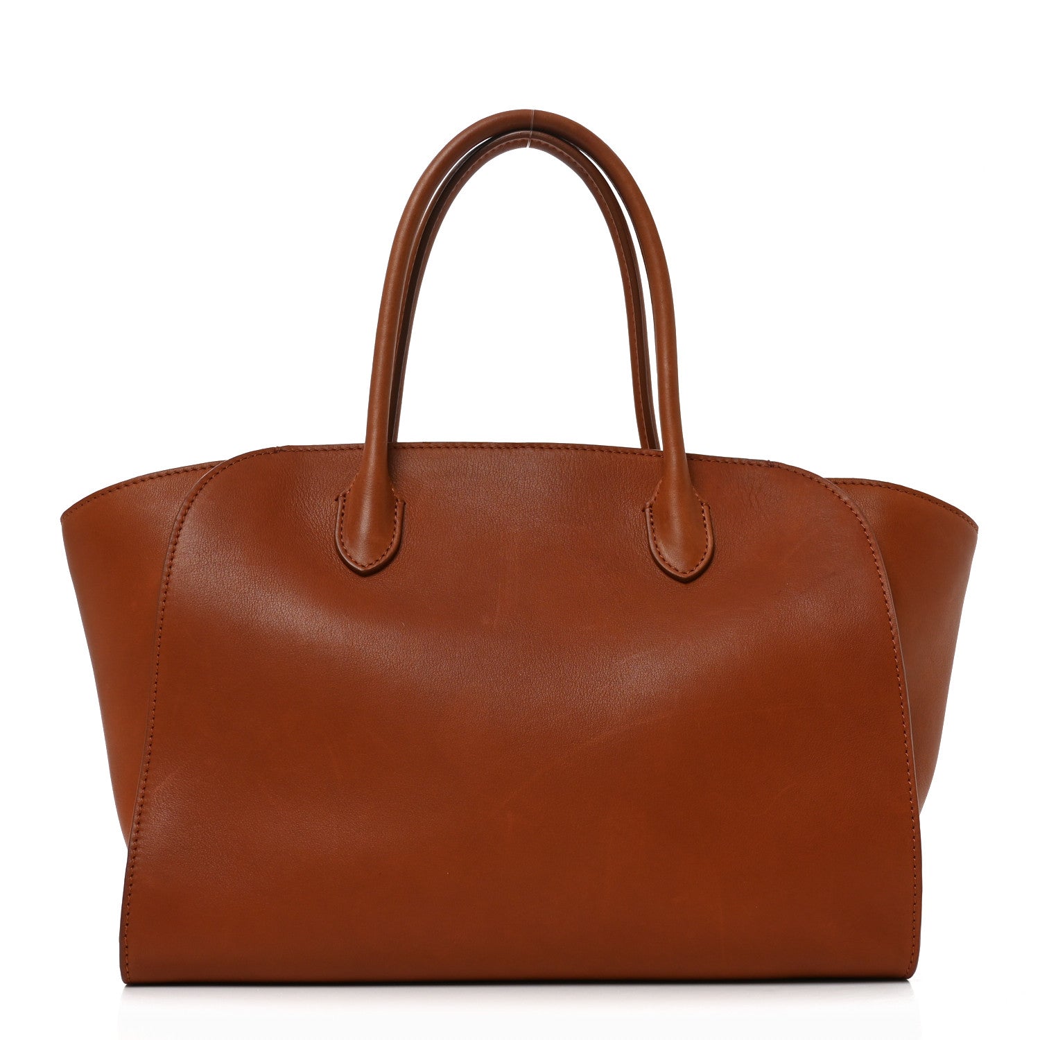 The Row Polished Saddle Calfskin Marlo 12 Tote Bag Acero 1 of 9