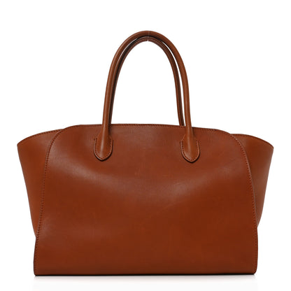 The Row Polished Saddle Calfskin Marlo 12 Tote Bag Acero 1 of 9