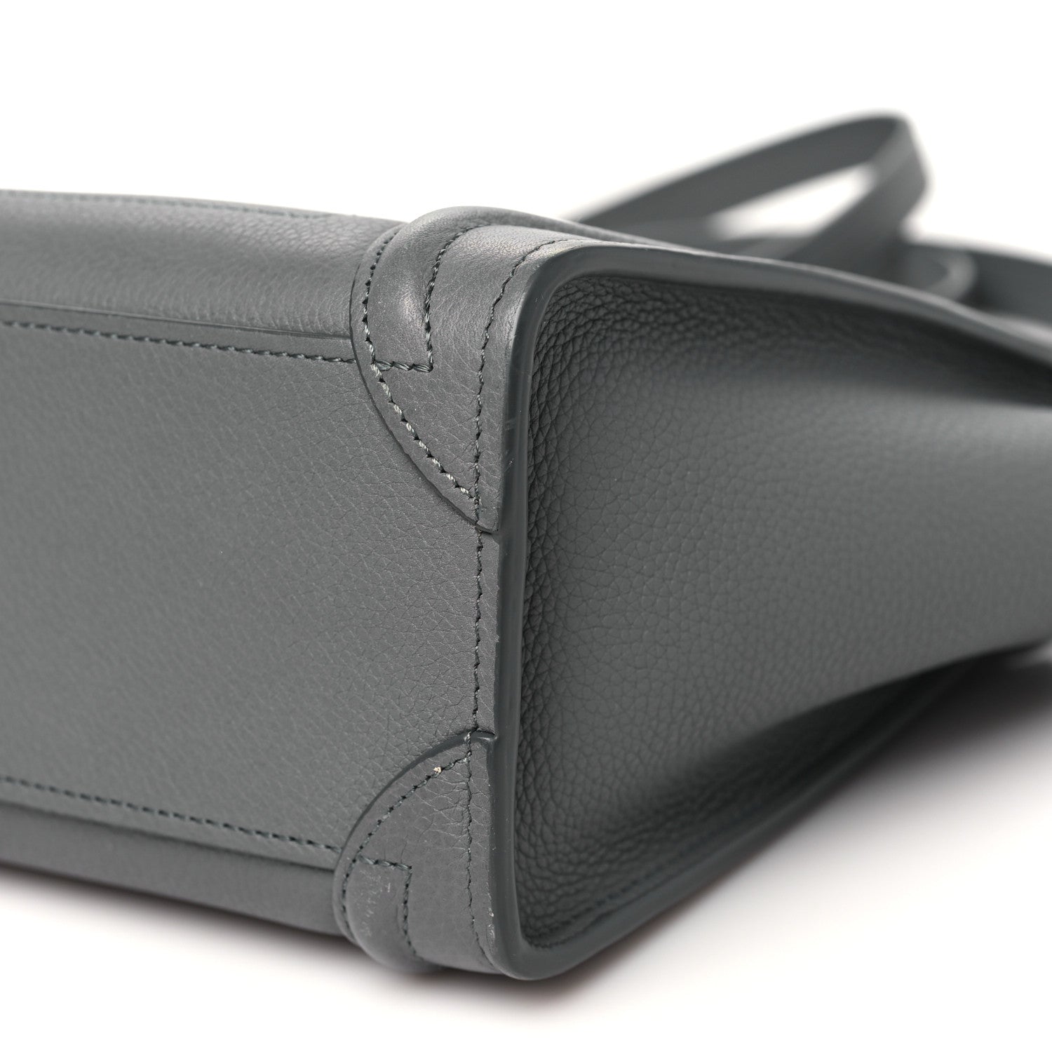 Celine Drummed Calfskin Nano Luggage Kohl 11 of 15