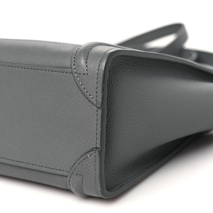 Celine Drummed Calfskin Nano Luggage Kohl 11 of 15