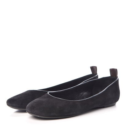 Louis Vuitton Suede Monogram Uniformes Ballet Flats 37.5 Black 3 of 12