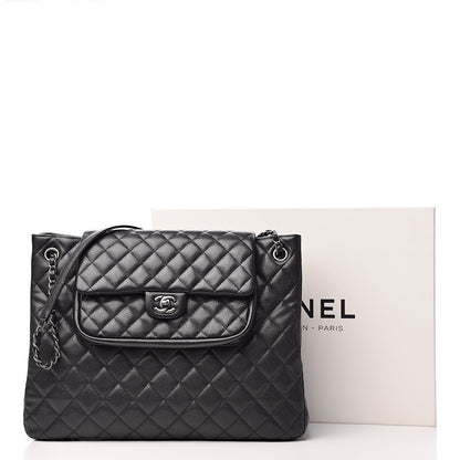 Chanel Caviar Quilted Flap Tote Dark Grey 11 of 11