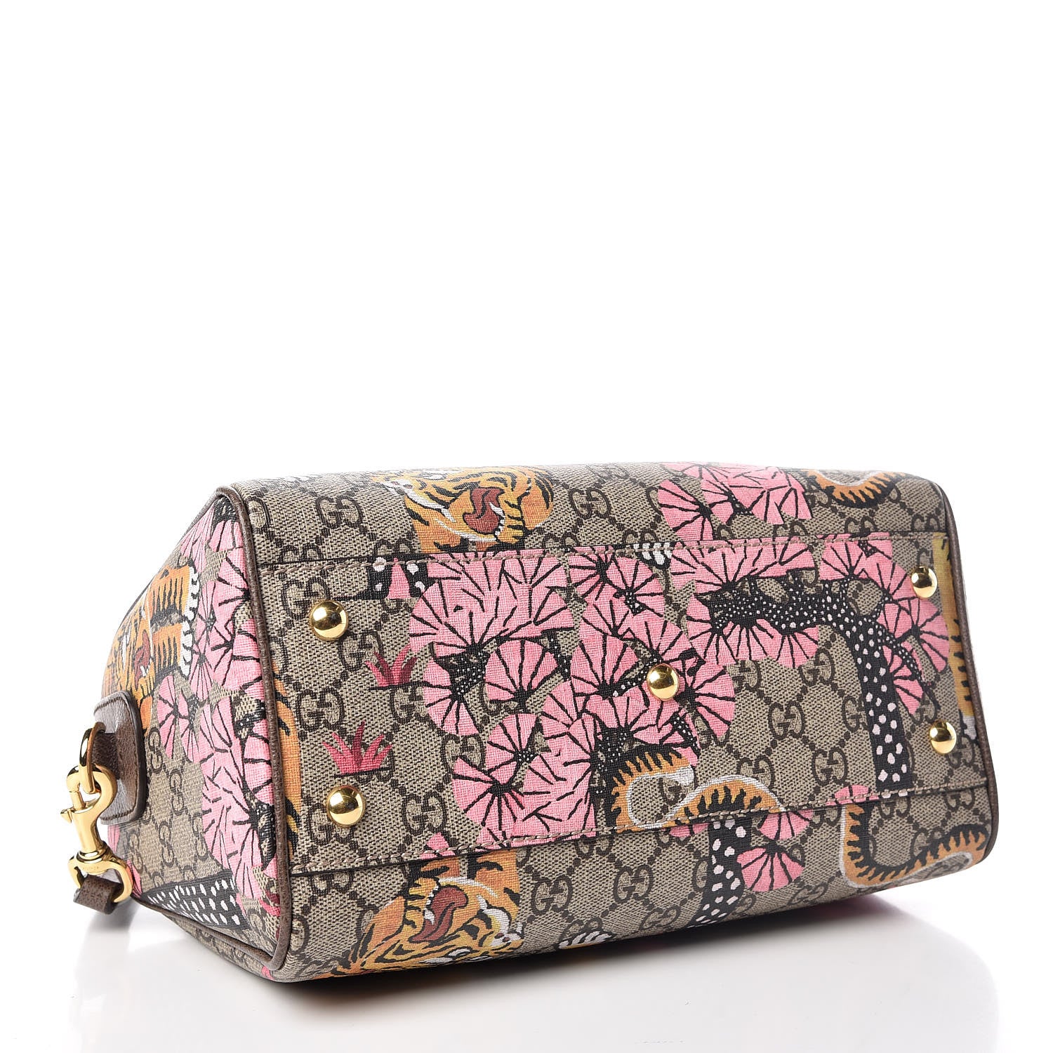 Gucci GG Supreme Monogram Bengal Small Boston Beige Pink 4 of 10