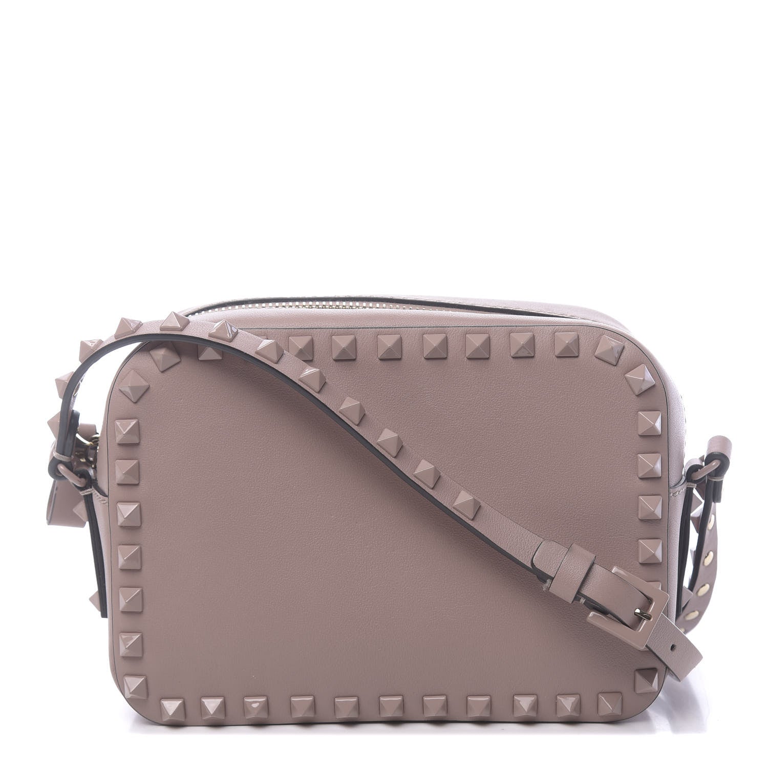 Valentino Garavani Calfskin Monochrome Rockstud Camera Crossbody Bag Poudre 1 of 11