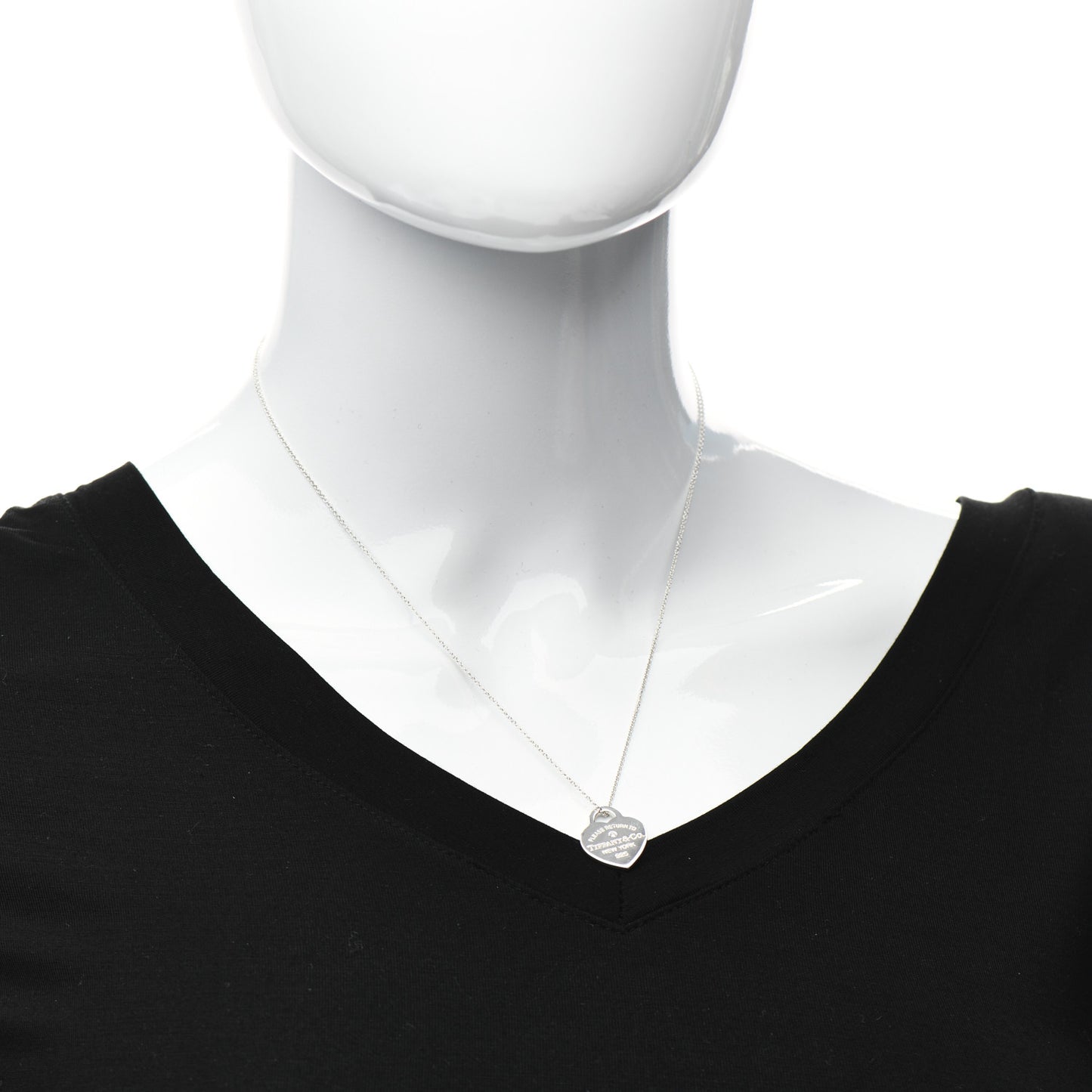 Sterling Silver Diamond Small Return to Tiffany Heart Pendant Necklace