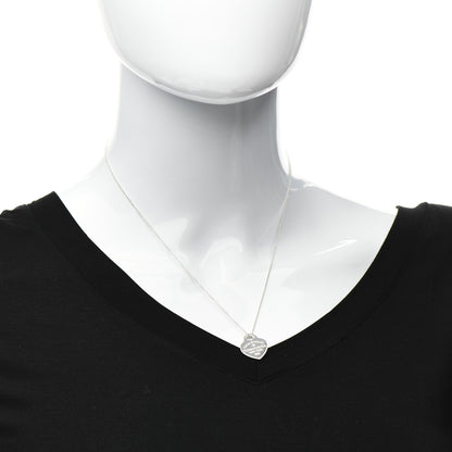 Tiffany Sterling Silver Diamond Small Return to Tiffany Heart Pendant Necklace 2 of 6