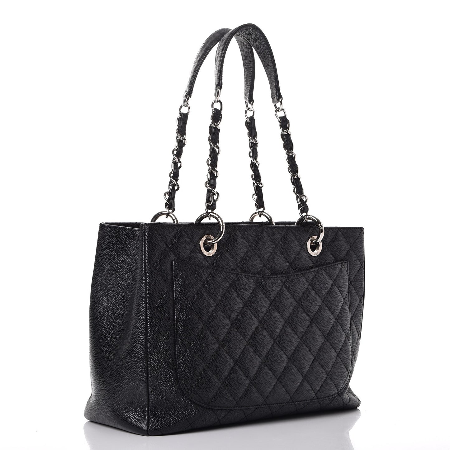 Caviar Quilted Grand Shopping Tote GST Black