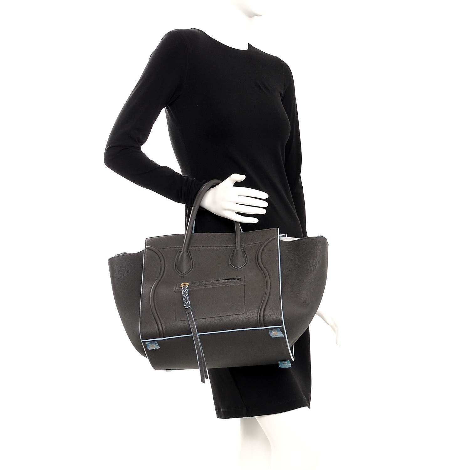Celine Baby Grained Calfskin Medium Phantom Luggage Anthracite 2 of 9