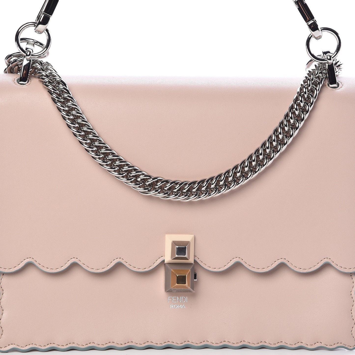 Vitello Liberty Scalloped Studded Kan I Shoulder Bag Soap