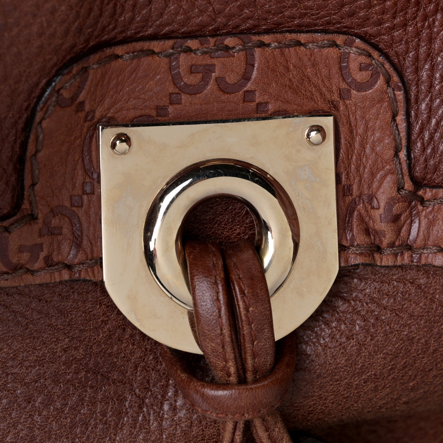 Gucci Calfskin Medium Indy Top Handle Bag Brown 7 of 10