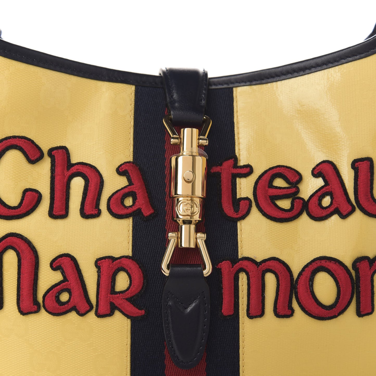 Crystal Monogram Chateau Marmont Medium Jackie O Hobo Straw Yellow Blue