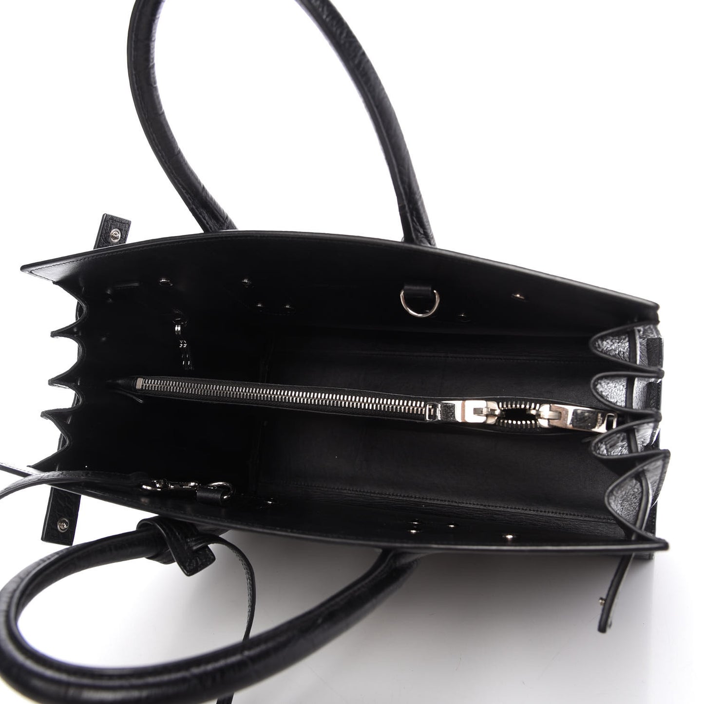 Calfskin Crocodile Embossed Small Sac de Jour Black
