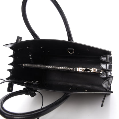 Saint Laurent Calfskin Crocodile Embossed Small Sac de Jour Black 5 of 11