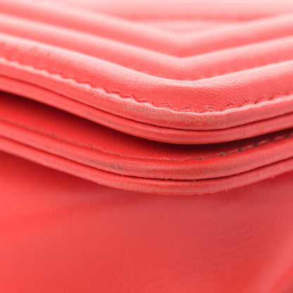 Chanel Calfskin Chevron Quilted Medium Boy Flap Red 11 of 14