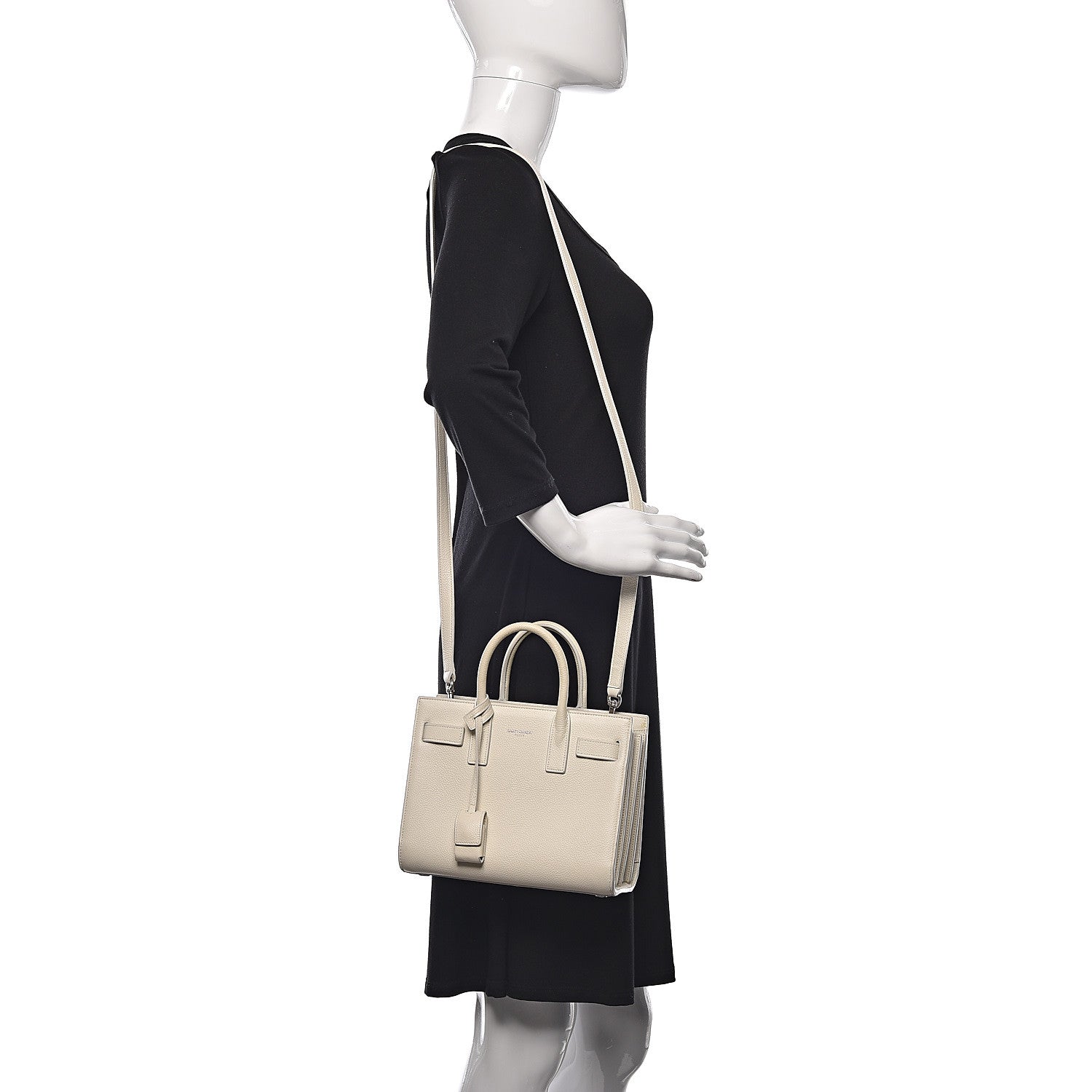 Saint Laurent Grained Calfskin Nano Sac de Jour Dove White 2 of 13