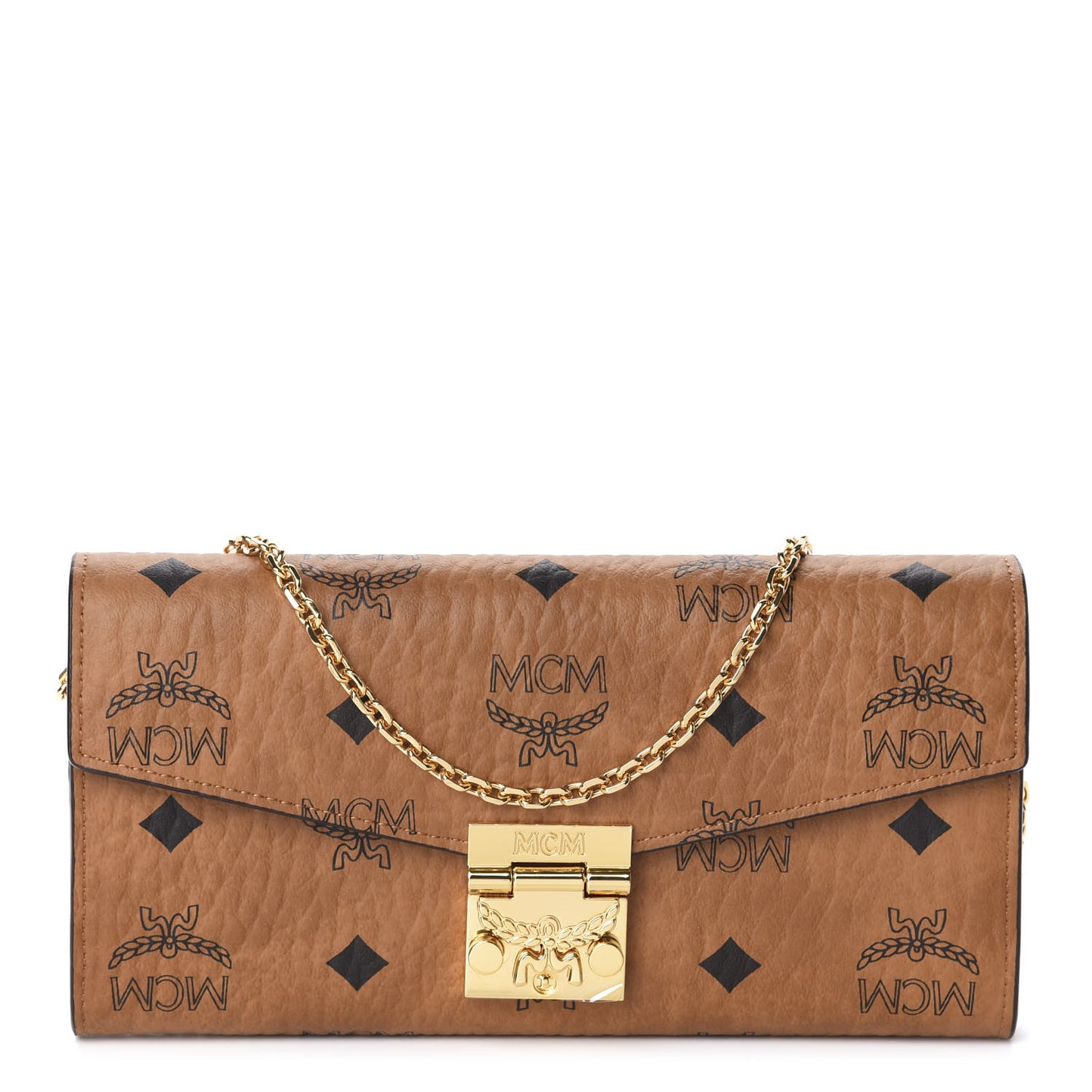 Visetos Large Patricia Wallet On Chain Cognac
