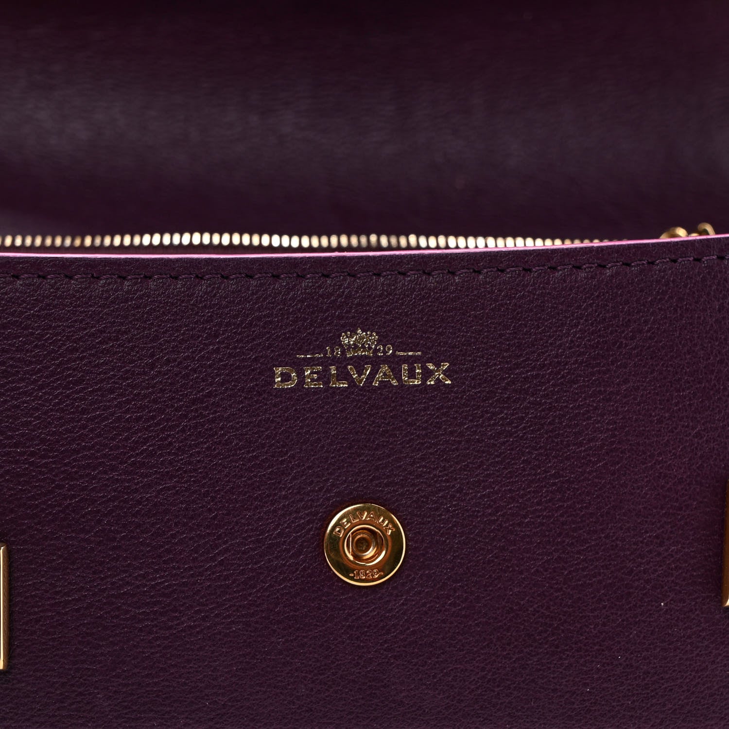 Delvaux Calfskin Tempete Pochette Burgundy 5 of 8