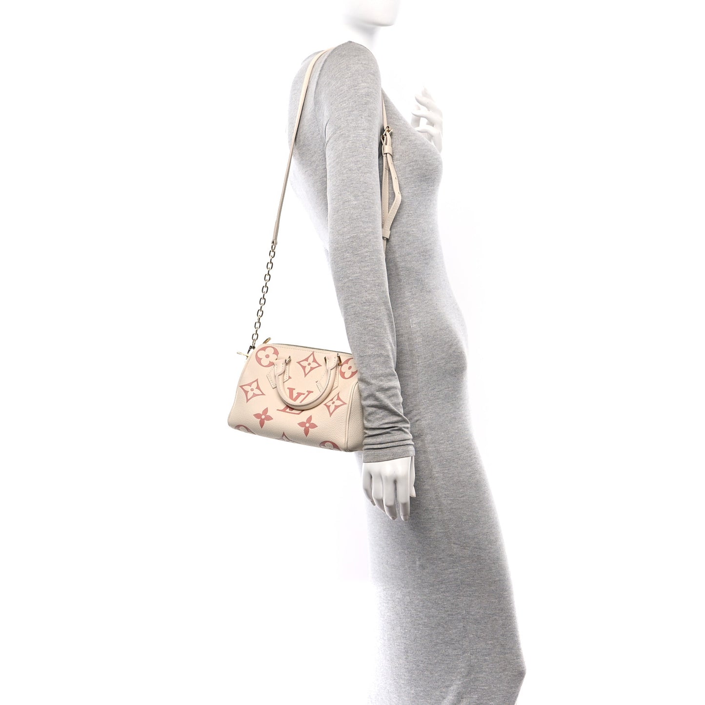 Empreinte Monogram Giant Speedy Bandouliere 20 Creme Rose Trianon