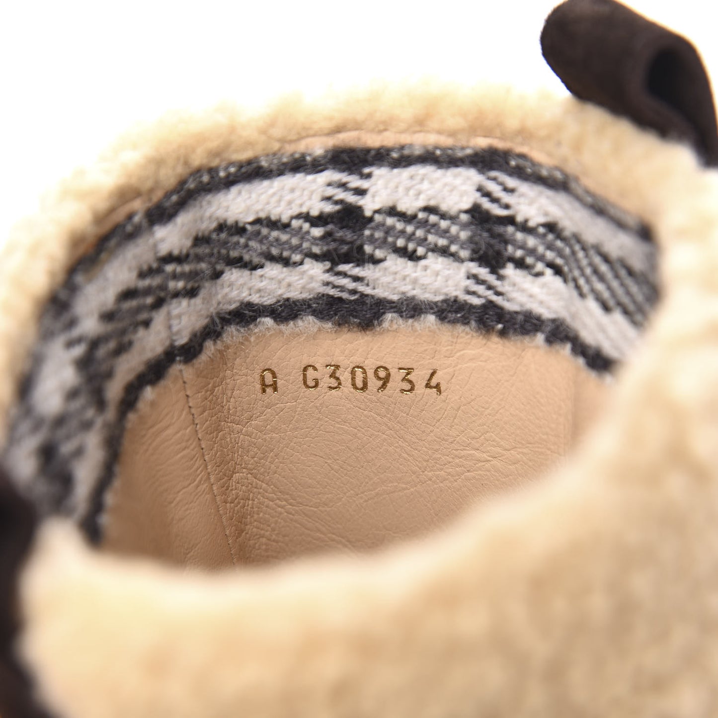 Shearling Suede Calfskin High Boots 36.5 Brown Beige