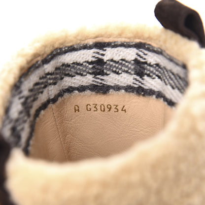 Chanel Shearling Suede Calfskin High Boots 36.5 Brown Beige 8 of 9