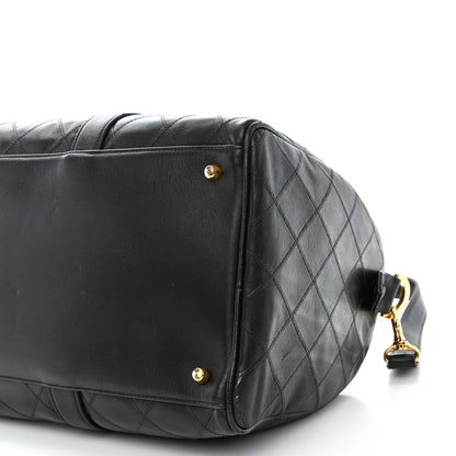 Chanel Calfskin Diamond Stitched Duffle Bag Black 11 of 11