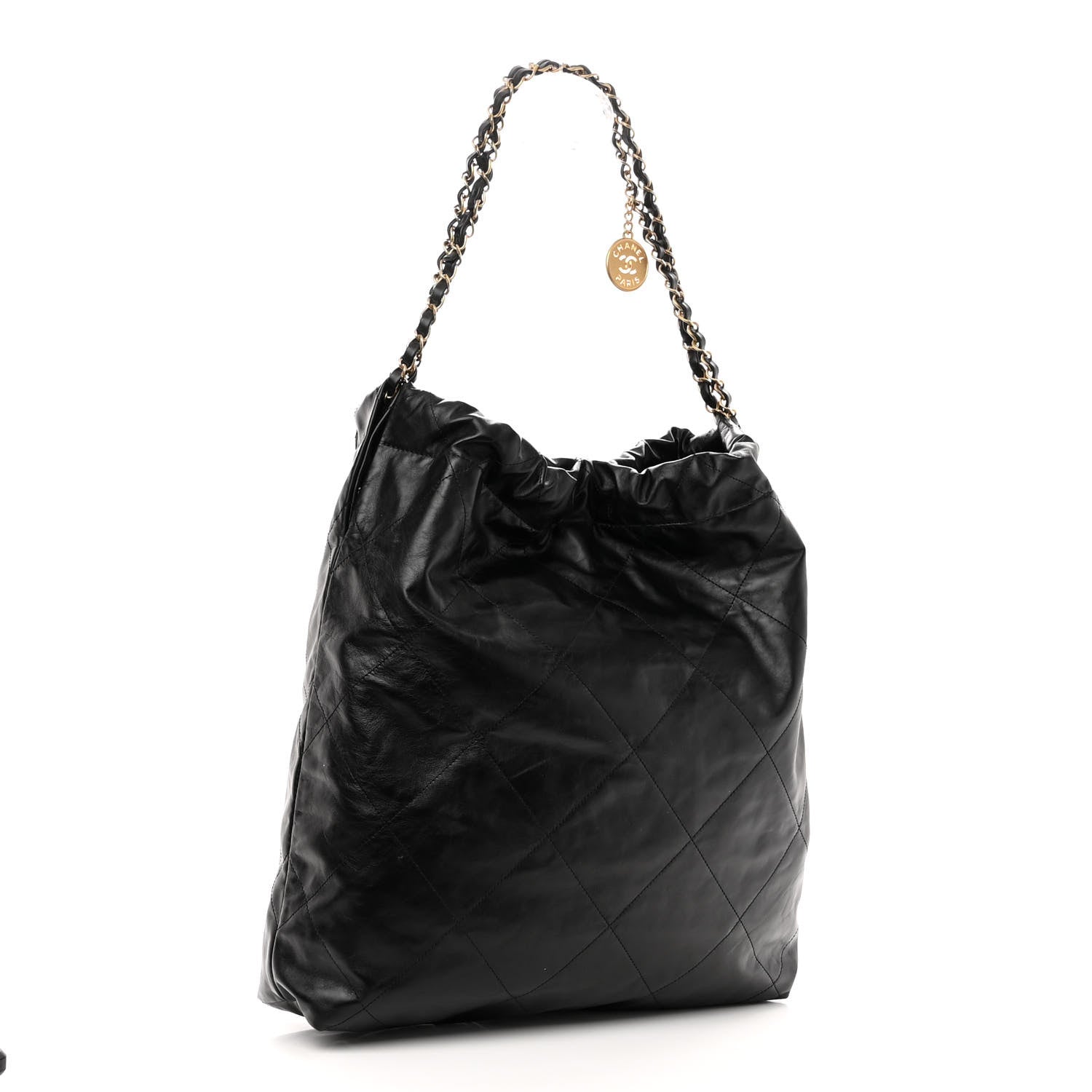 Chanel Shiny Calfskin Quilted Large Chanel 22 Black 3 of 10