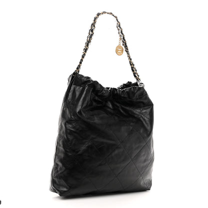 Chanel Shiny Calfskin Quilted Large Chanel 22 Black 3 of 10