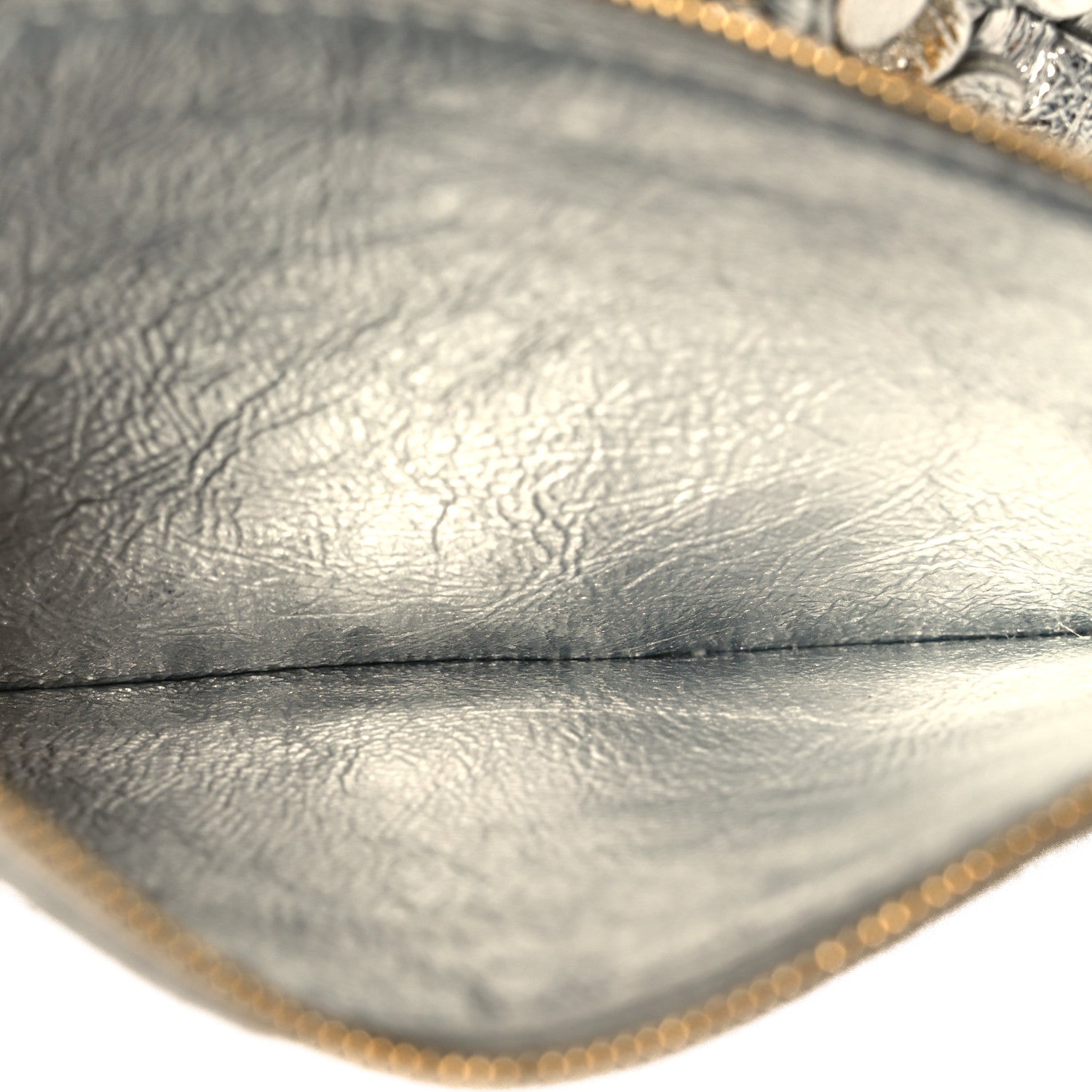 Bottega Veneta Laminated Nappa Intreccio Paillettes Small Cabat Bucket Silver 9 of 12