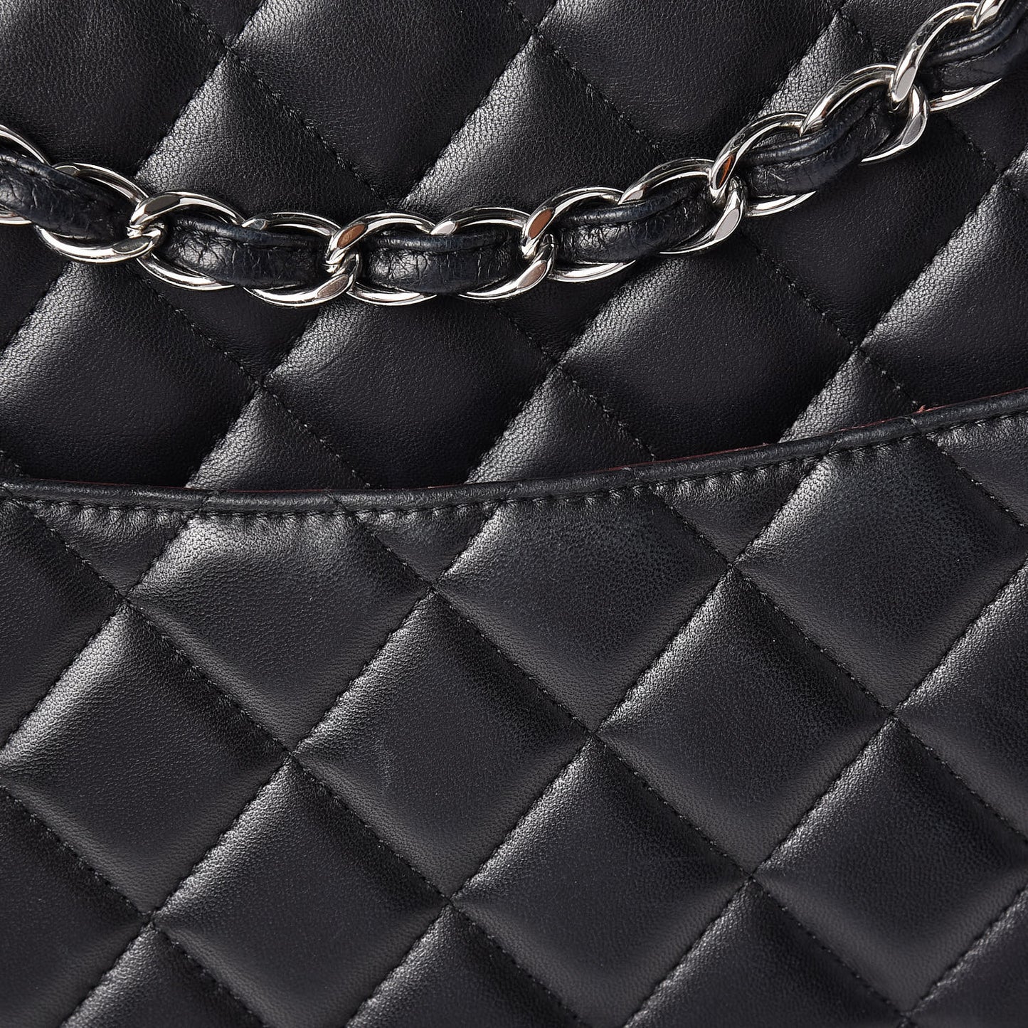 Lambskin Quilted Maxi Double Flap Black