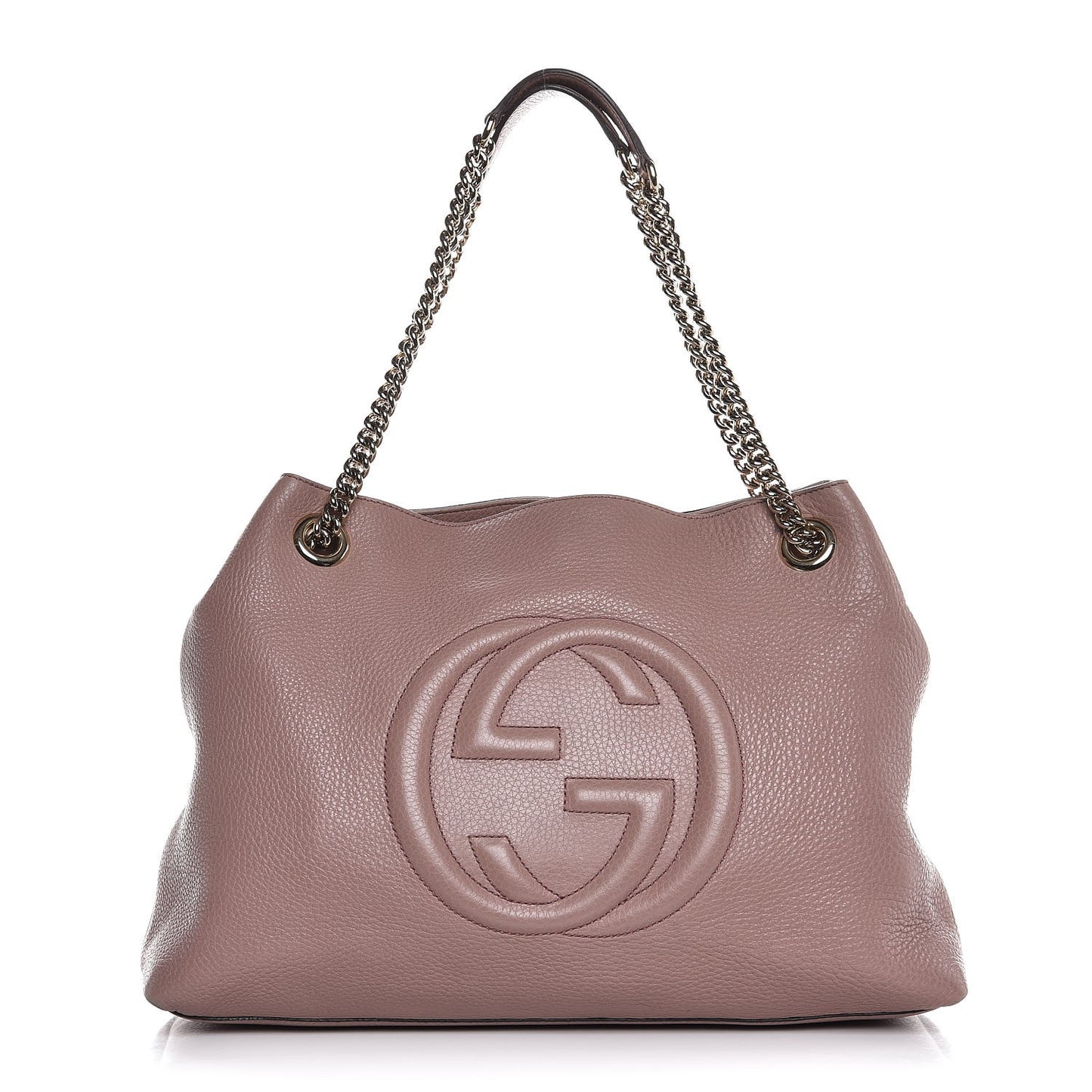 Pebbled Calfskin Medium Soho Chain Shoulder Bag Dark Cipria