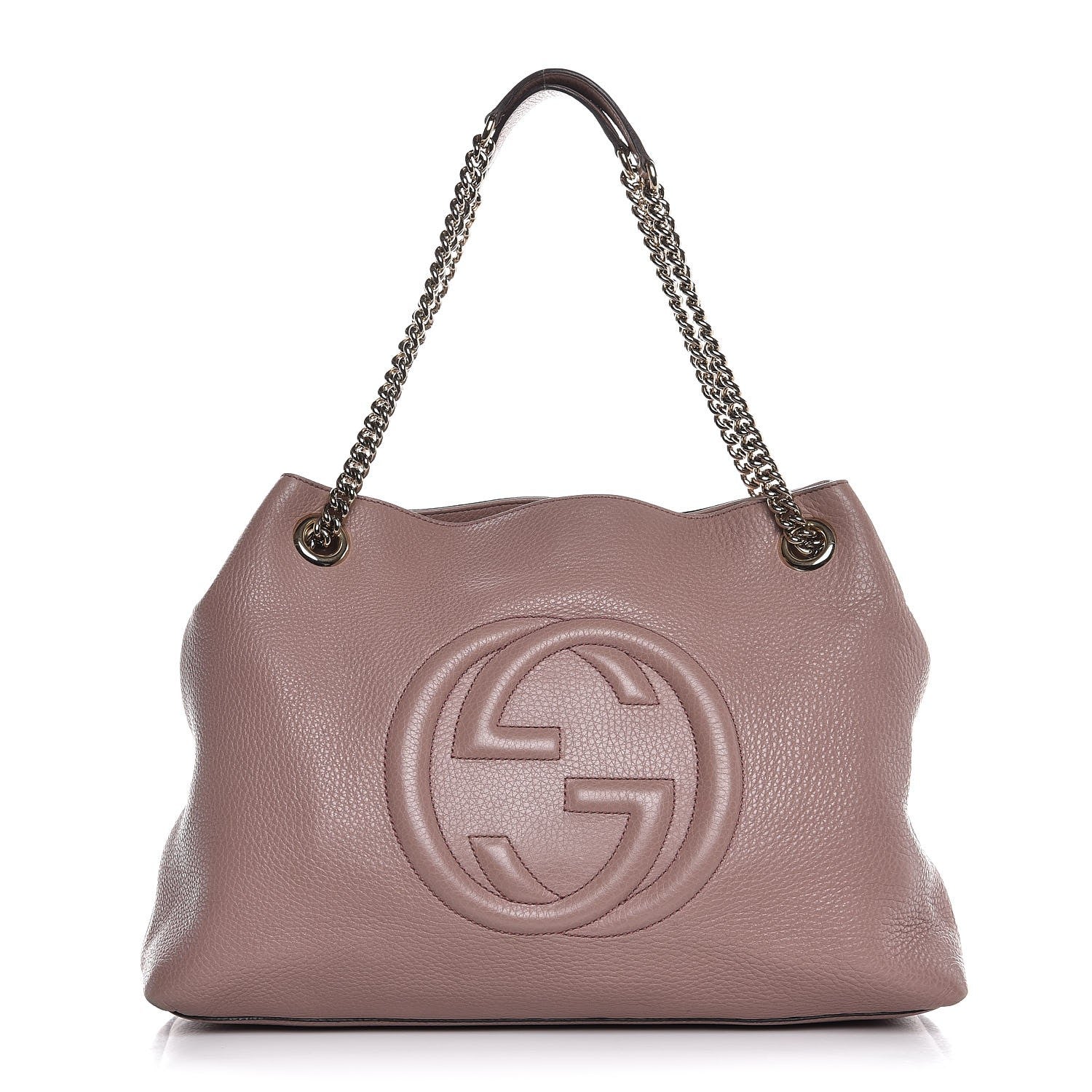 Gucci Pebbled Calfskin Medium Soho Chain Shoulder Bag Dark Cipria 1 of 7