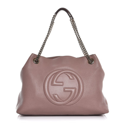 Gucci Pebbled Calfskin Medium Soho Chain Shoulder Bag Dark Cipria 1 of 7