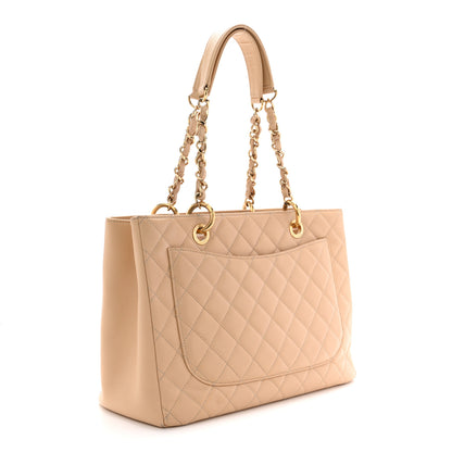 Chanel Caviar Quilted Grand Shopping Tote GST Beige Clair 3 of 19