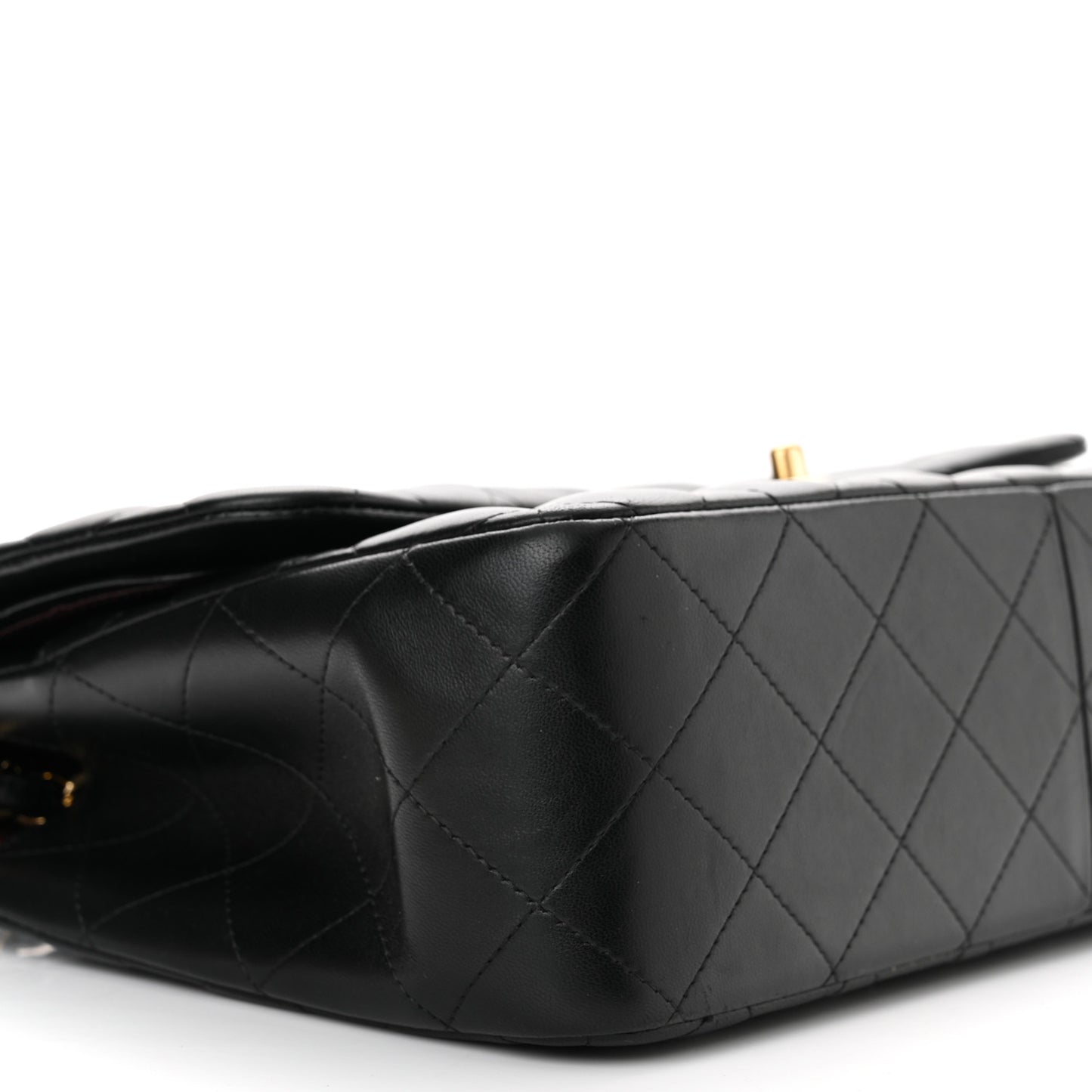 Lambskin Quilted Jumbo Double Flap Black