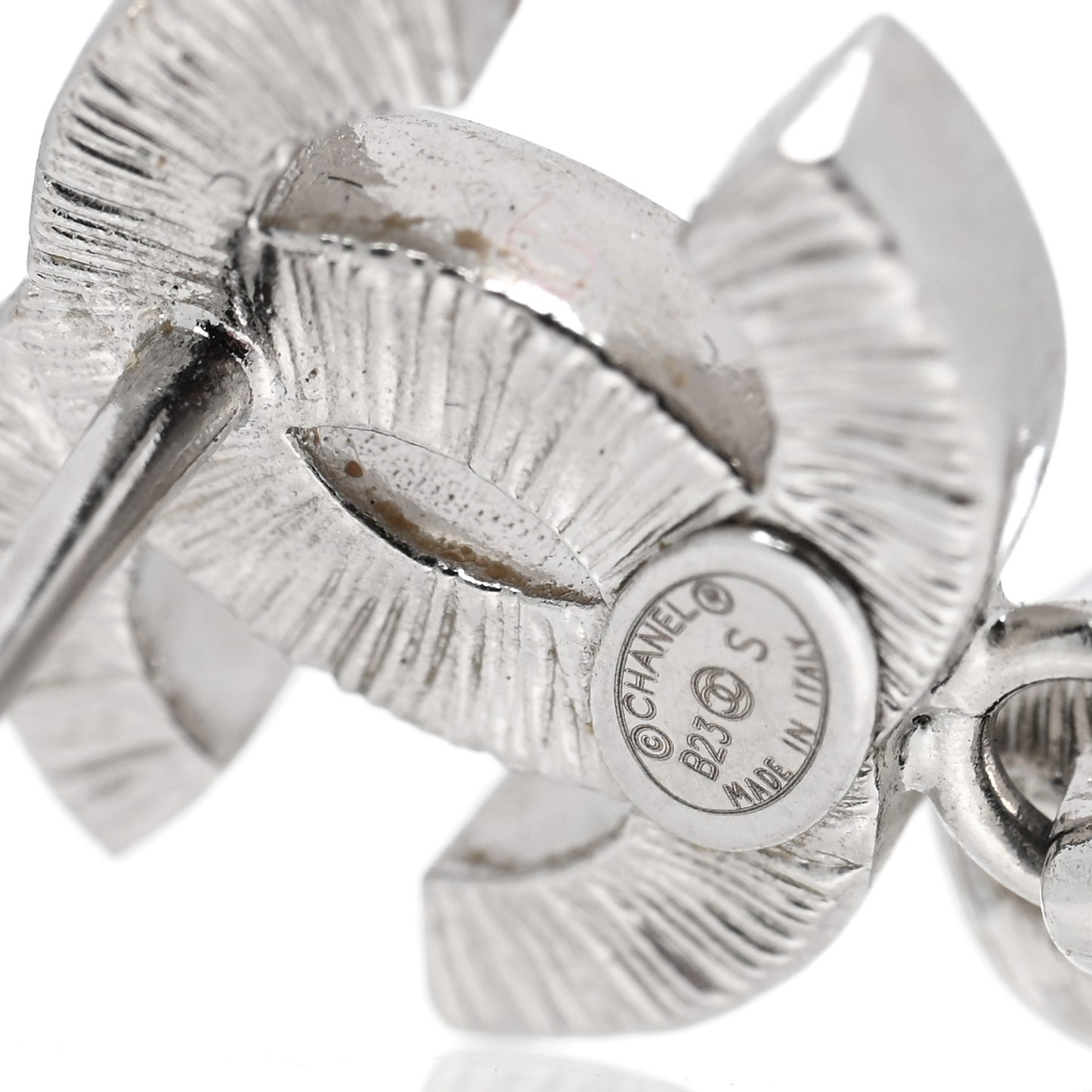 Crystal CC Drop Earrings Silver
