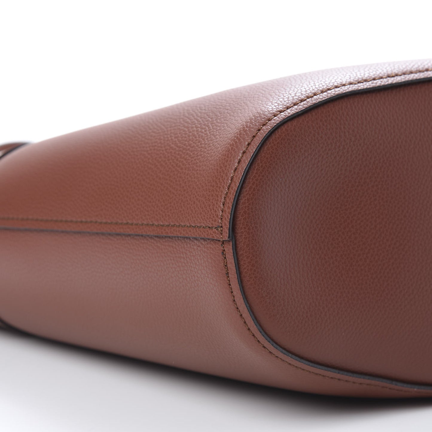 Smooth Grained Calfskin Medium Aby Tote Sepia Brown