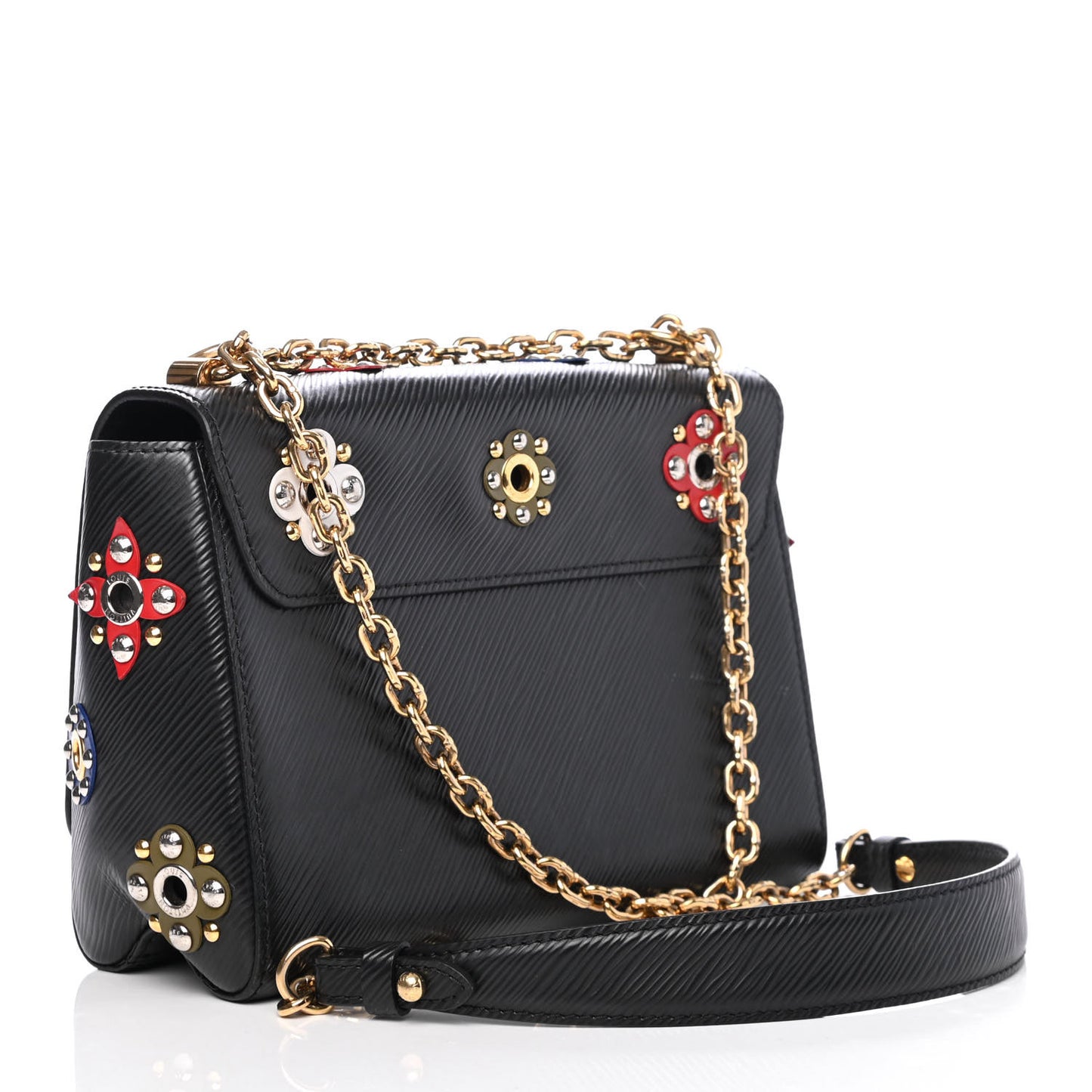 Epi Mechanical Flowers Twist Shoulder Bag MM Black
